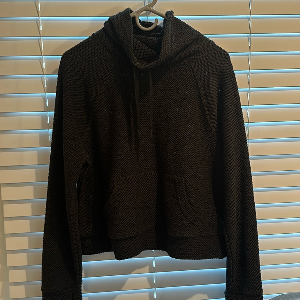 Black mock neck sweatshirt